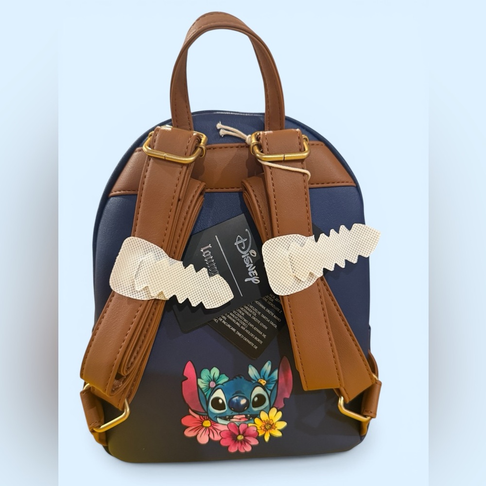 Loungefly Stitch Floral Backpack Wallet, Necklaces& Earing with a Tumbler Set - Picture 5 of 13